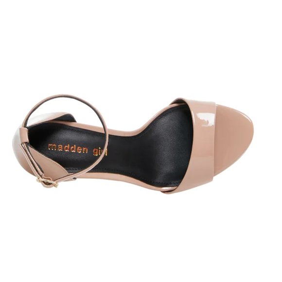 Madden Girl Flashy Ankle Strap Fawn Patent Heels - Picture 6 of 16